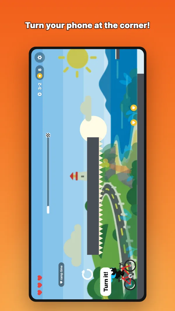 The screen edge is the ground